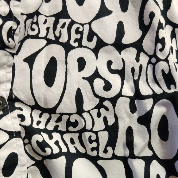 Michael Kors Black and White Casual Button Down Shirt - Picture 2 of 4